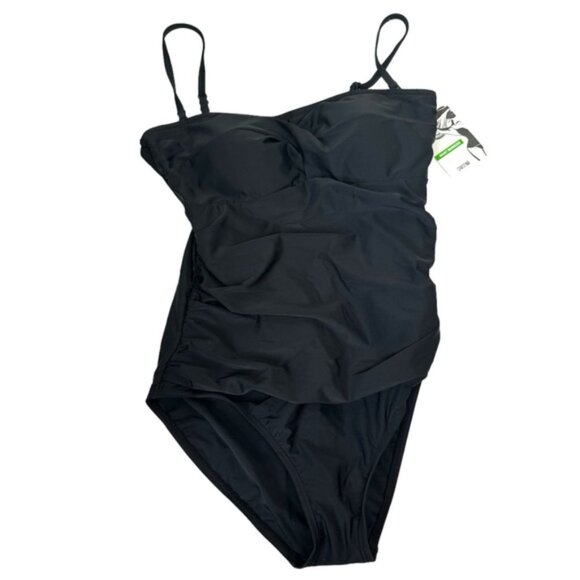 Christina NEW 1 PC Swimsuit Waist Minimizer Ruched Padded Slim Remove Straps 16 - Picture 2 of 16